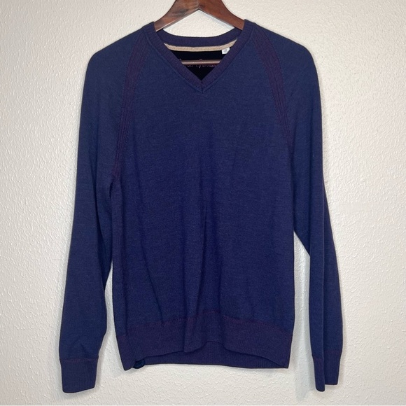Robert Graham 100% Wool Sweater Purple Pullover V Neck Long Sleeve Mens Medium - Picture 13 of 13